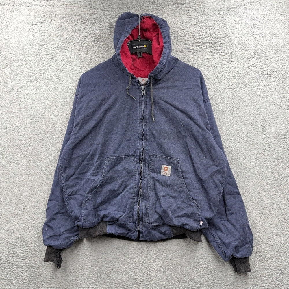 Tyndale FR Mens XL Fire Flame Resistant Full Zip Hoodie Blue Made In USA